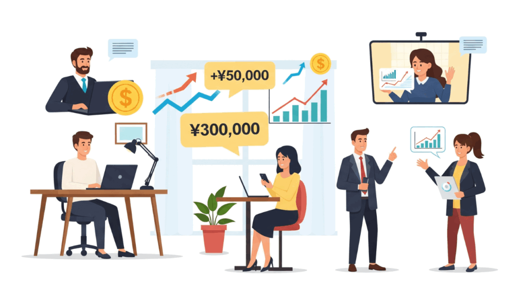 月収+5万円〜30万円のリアル事例|AIスキルで働き方を変えた人たち